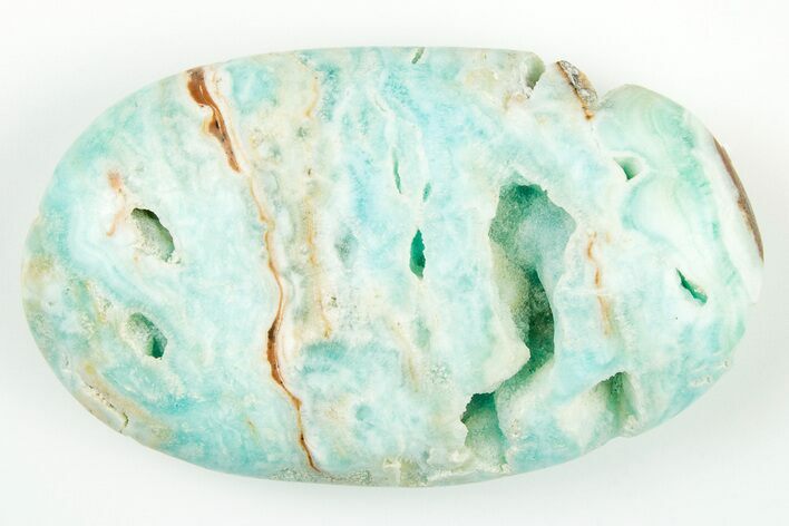 Polished Blue Caribbean Pocket Stone - Pakistan #187850